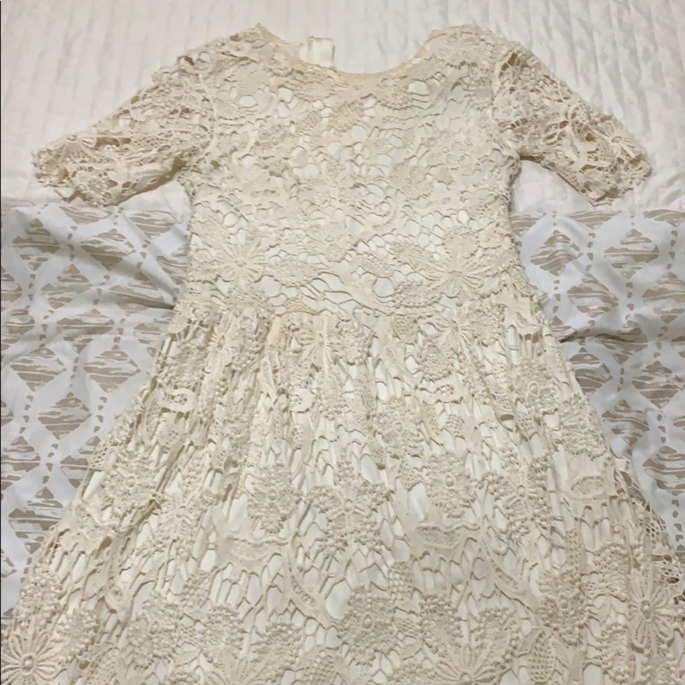 Lace cream dress